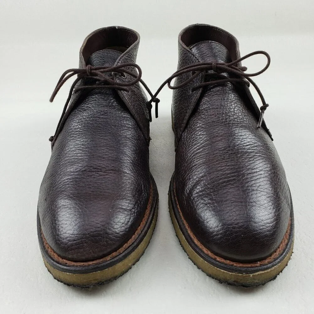 Taft Brown Leather Chukka Boot Mens 9 EU 42 Lace Up Gum Sole Shoe Handmade Spain